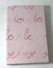 Pink color paper with pink silk yarn script embroidery love cover notebook