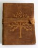 Vintage Leather Journal With Tree Embossed 240 Pages Deckledge