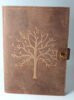 Refillable Leather Journal With Tree Embossed 100 Sheets Lined
